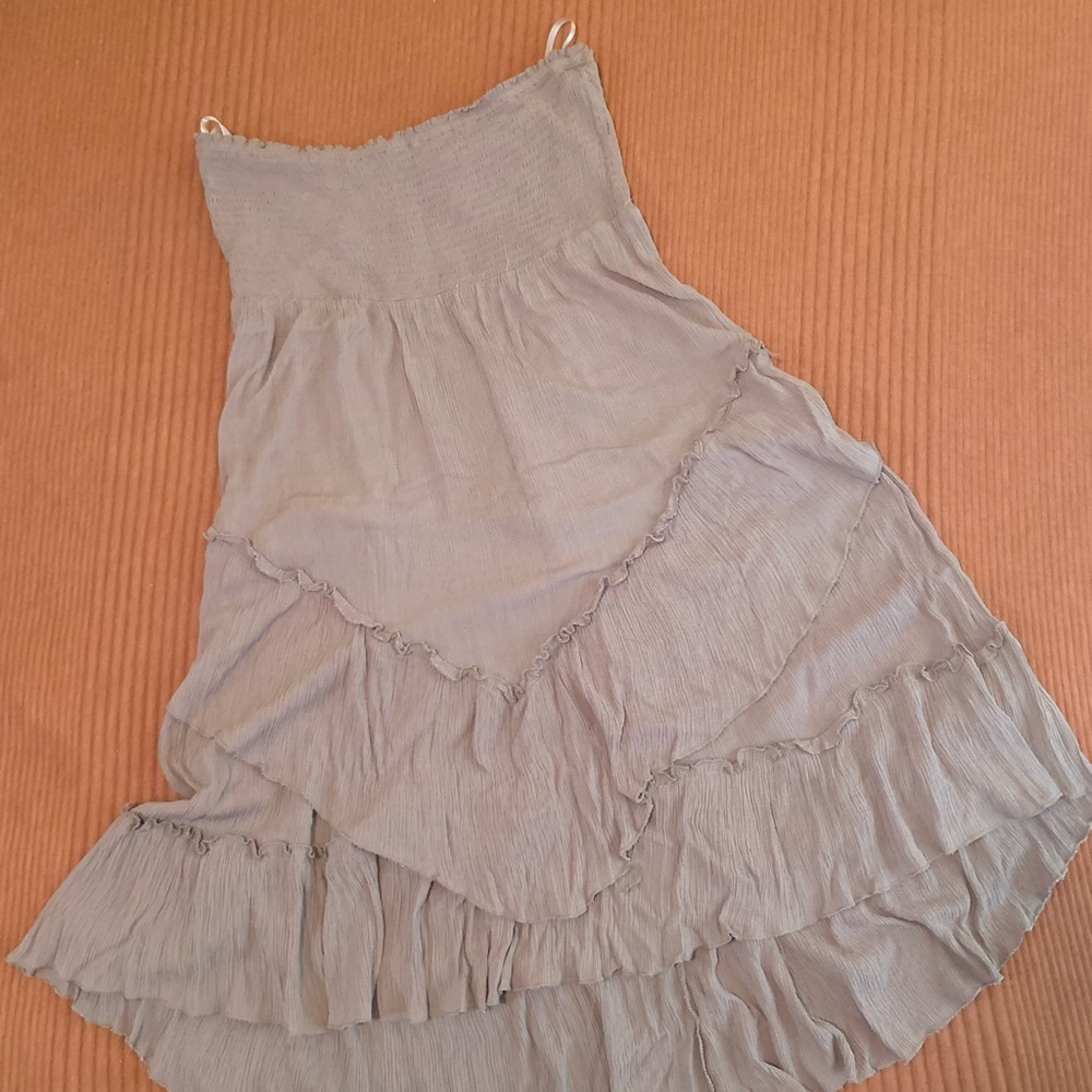 Brown A-Line Tiered Maxi Skirt for Resort Wear